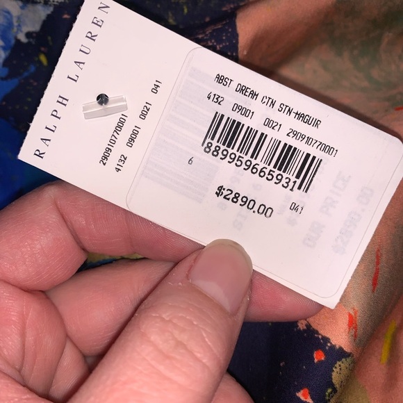 NWT Ralph Lauren Purple Label MAQUIRE Cotton Satin Artist Paint Splatter Skirt 6 - Picture 9 of 13